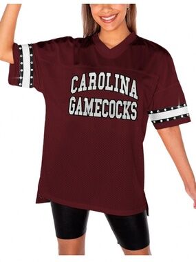 Gameday Couture Garnet South Carolina Gamecocks Rhinestone Jersey Top XL EUC